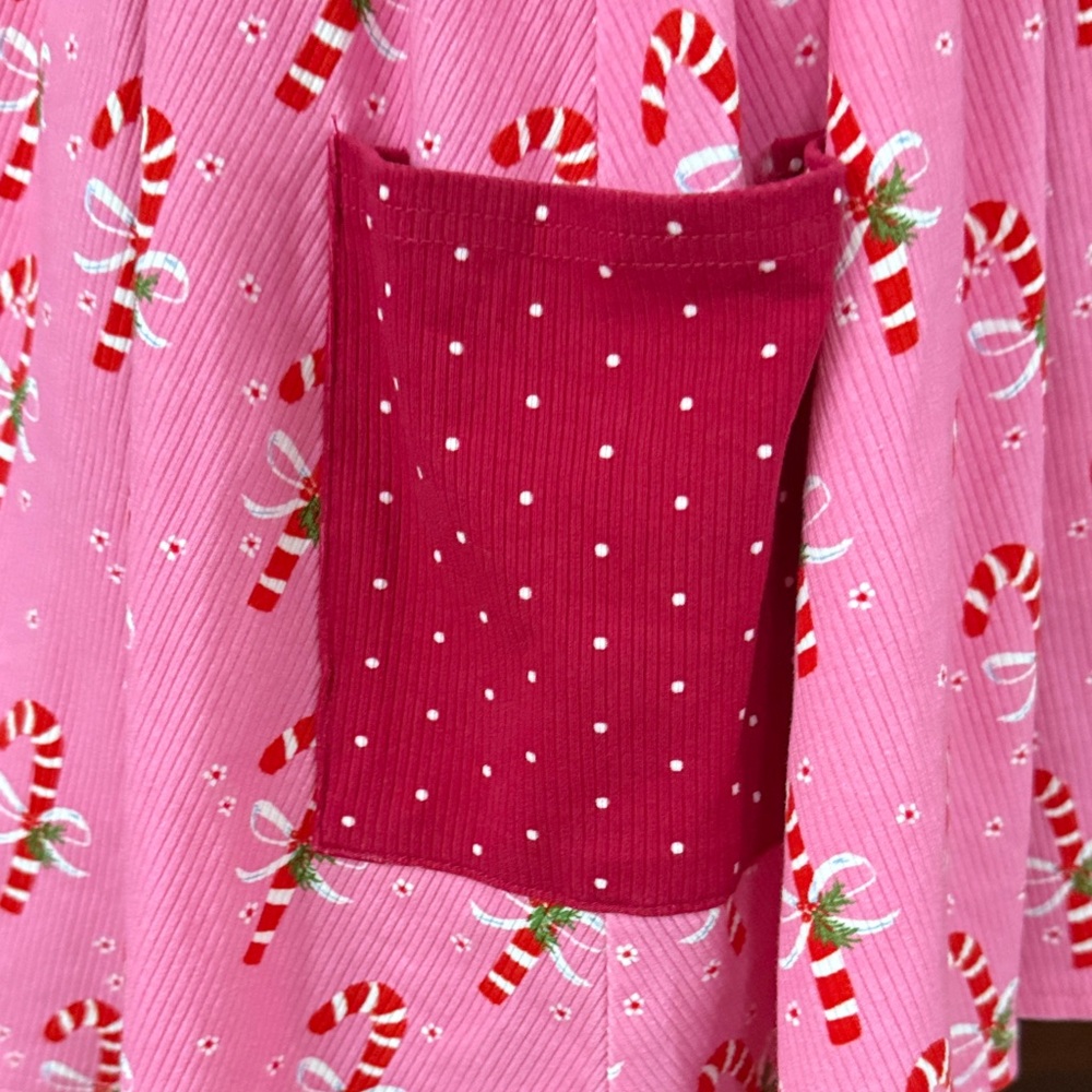 Girls SWEETHONEY Pink Candy Cane Twirl Dress Size 5Y - Picture 6 of 7